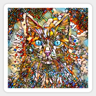 Mosaic Cat 704 Stained Glass style Multicolor Sticker